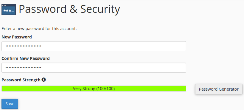 How to reset Cpanel password